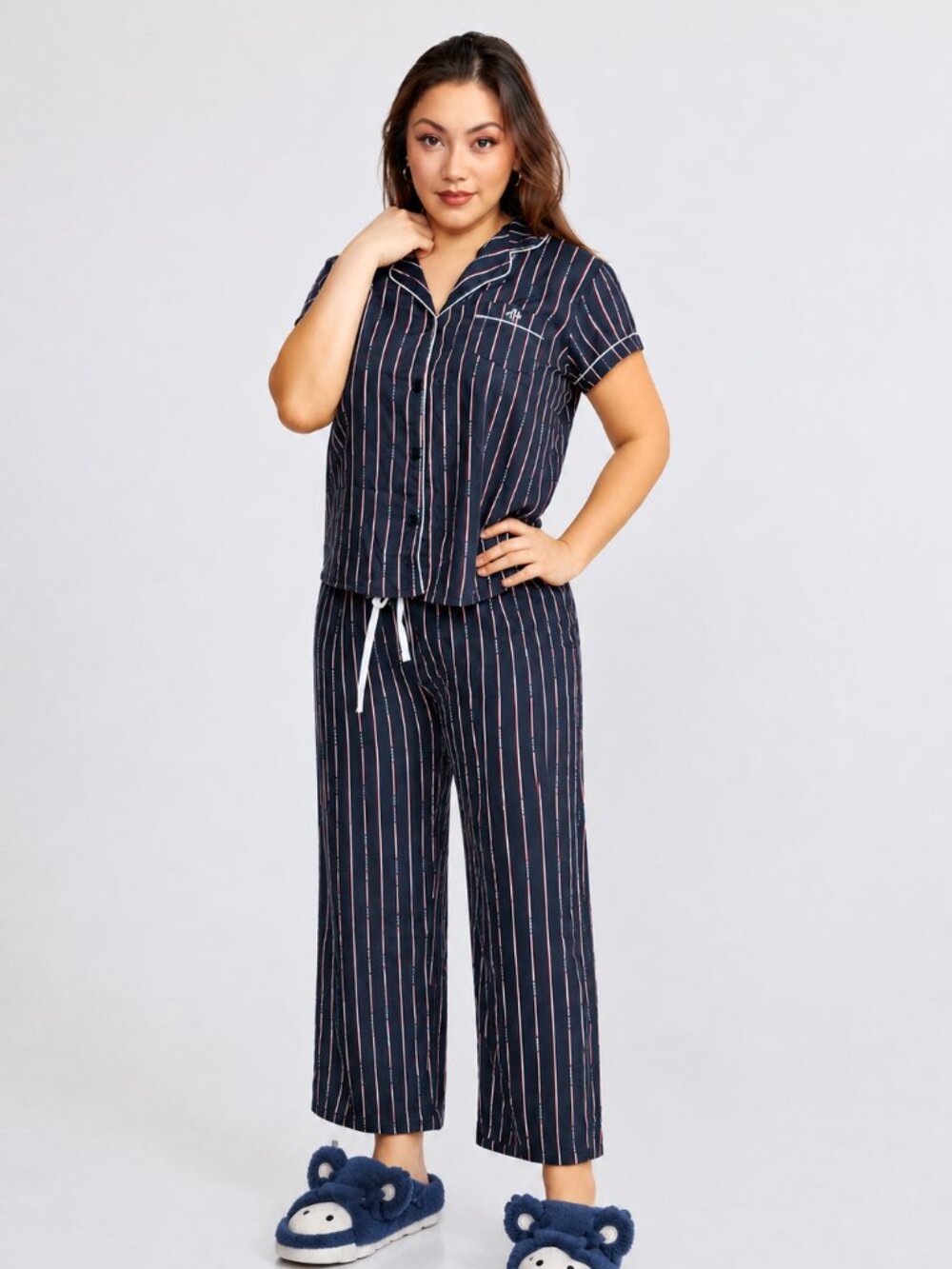 Tommy Hilfiger Women’s Striped Two-Piece Pajama Set